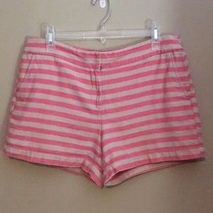 Loft pink stripe linen shorts